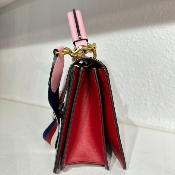 Gucci Tri-Color Leather Queen Bees With Top Handle Bag Shoulder Bag Crossbody - Picture 2 of 9